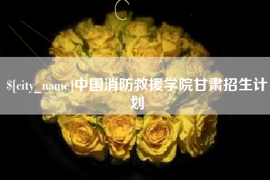 徐州中国消防救援学院甘肃招生计划