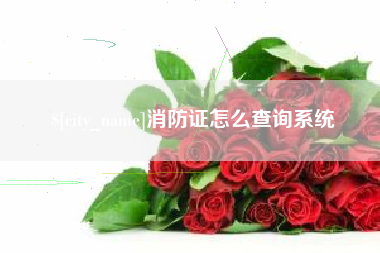 徐州消防证怎么查询系统