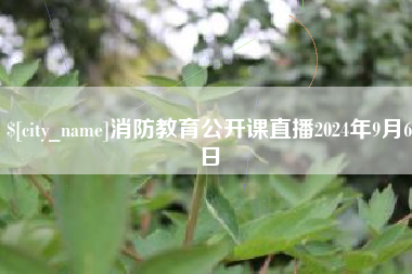 徐州消防教育公开课直播2024年9月6日