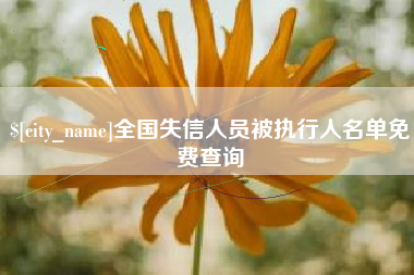 徐州全国失信人员被执行人名单免费查询
