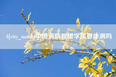 徐州中国消防救援学院要体测吗
