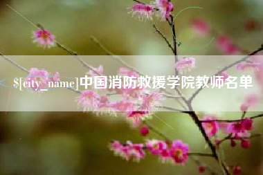 徐州中国消防救援学院教师名单