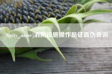 徐州消防设施操作员证真伪查询