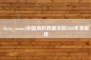 徐州中国消防救援学院2020年录取线