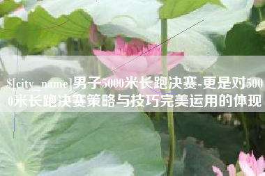 徐州男子5000米长跑决赛-更是对5000米长跑决赛策略与技巧完美运用的体现