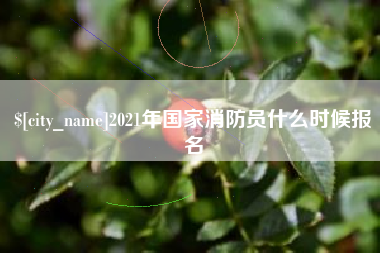 徐州2021年国家消防员什么时候报名