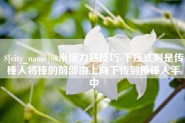 徐州60米接力赛技巧-下压式则是传棒人将棒的前部由上向下传到接棒人手中