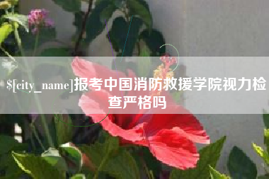 徐州报考中国消防救援学院视力检查严格吗