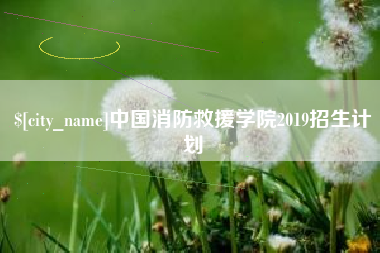 徐州中国消防救援学院2019招生计划